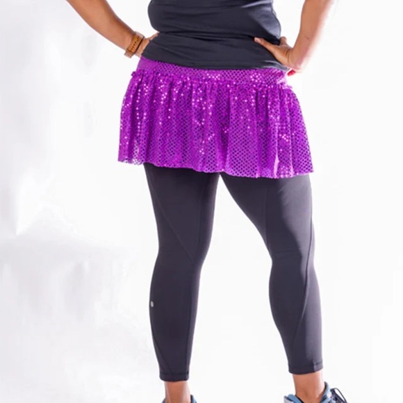 Sparkle Athletic Purple Sequin Skirt-Large - Picture 5 of 8